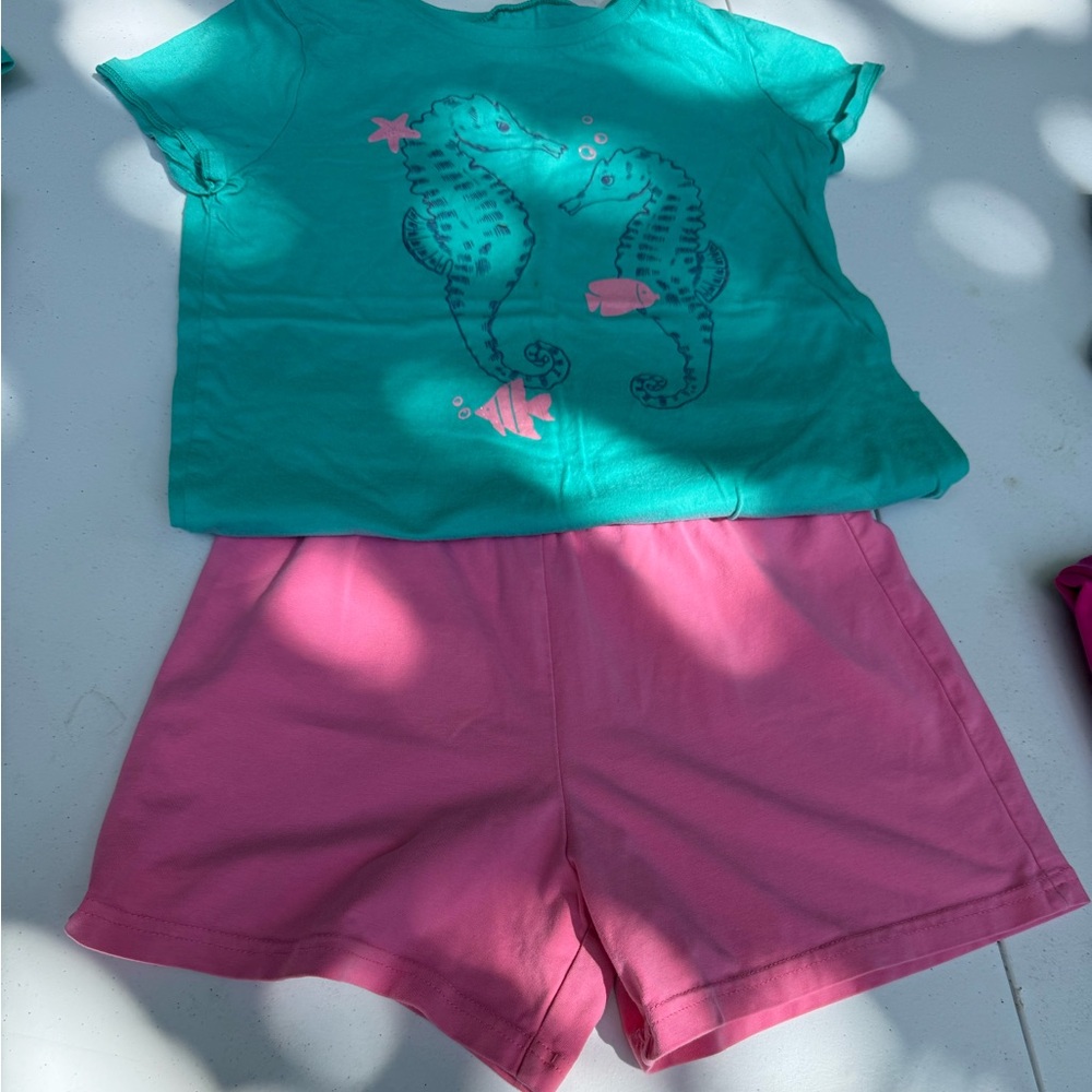 Carter's Vibrant Pink Kids Shorts and shirt set.